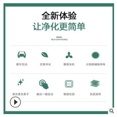 爱伡仕A13-1太阳能/USB智能负离子汽车车载家用空气净化器图2