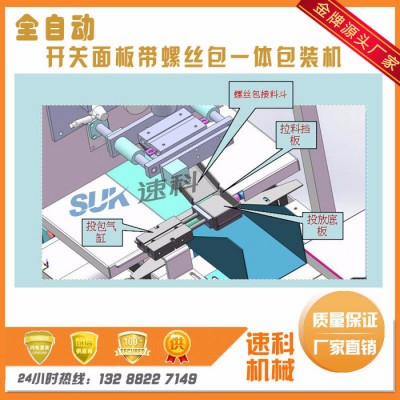 广东电源电器开关面板包装机 墙壁开关插座自动包装机 五金配件套袋机图6