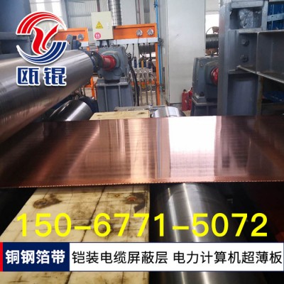 低压电气用覆铜合金带材 覆铜钢带 T2紫铜钢 双金属复合带 五金冲压件拉伸电器电工电子连接件 导电排32 16A 10A图1