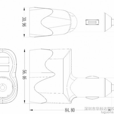 母座527单孔双USB、深圳华科达** 车充外壳、汽车充电器外壳、汽车点烟器外壳、车充五金自动车床图2