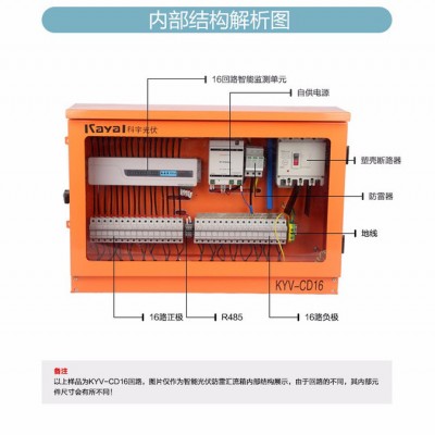 太阳能光伏防雷直流汇流箱光伏电器配件 2000w家用光伏发电系统用 光伏专用直流汇流箱 厂家定制  金太阳认证