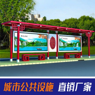 奥林仿古候车亭户外仿古公交站台智能电子站牌厂家电子滚动灯箱厂家制作图3