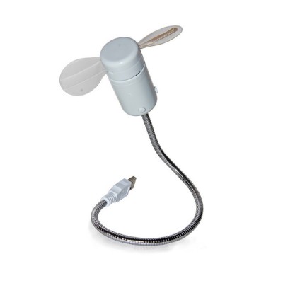 直销 USB软管带时钟小风扇 LED闪字带时钟风扇 便携迷你风扇图3