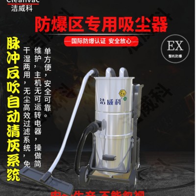 双桶气动防爆工业吸尘器厂家定制 洁威科防爆吸尘器WB-EX60-2图2