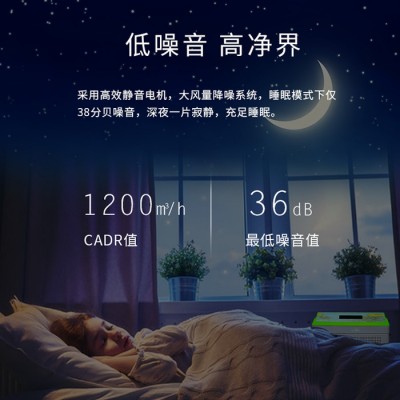 捷菲特KJ8A智能高效FFU空气净化器母婴卧室办公室网吧棋牌室健身房幼儿园除甲醛雾霾花粉二手烟异味紫外线杀菌新风系统静音