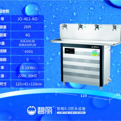 供应北方纯水机JO-4E5-RO碧丽不锈钢RO反渗透纯水机直饮水机RO膜 工厂校园纯净水机 一开三温4** 上门安装