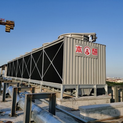 上海本研制冰机配套用嘉定BY-H-200TC7方形横流冷却水塔 无飞水点波斜纹填料 超静音电机风机减速机图6
