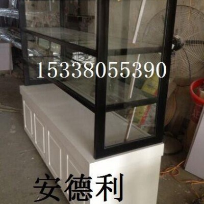供应安德利边岛中岛柜 收银展示台 制冰机柜木质岛柜透明玻璃面 双面抽屉式拉出 底图2