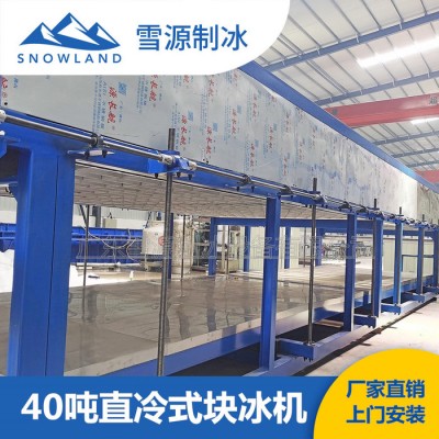 雪源制冰日产40吨块冰机设备 化工制冰机 海鲜冰块机 隧道降温冰机图2