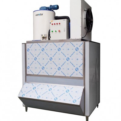 深圳兄弟制冰日产1.5t片冰机带储冰柜小型商超片冰机制冰机直销
