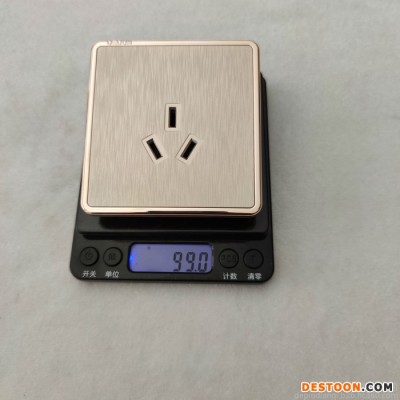 德顿V7系列香槟金色三孔16A空调热水器专用86型墙壁电源插座 墙壁插座图1