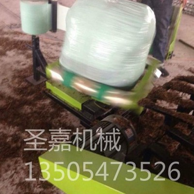 新型圆捆饲料打捆包膜机图片 山东 青贮饲料面包机哪个牌子好