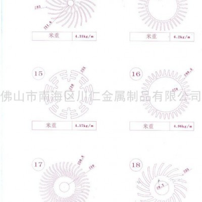 供应13号-18号太阳花散热器型材