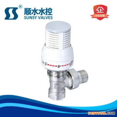 【顺水**,铜阀门,阀门厂家,玉环阀门,黄铜散热器恒温控制阀(角式)SS7080图1