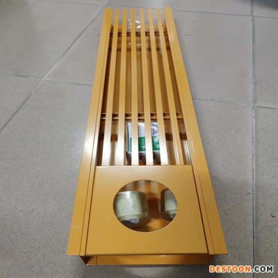 粤艺佰带照明铝合金空调风口 集成吊顶照明换气铝百叶风口定制图1