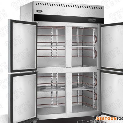 直销明管 四门保鲜柜/不锈钢冰箱 全铜明管冷柜 商用厨房设备