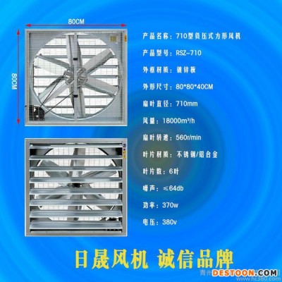 供应710型重锤式负压风机 800*800*400 方形皮带式排风扇  畜牧风机 工业风扇