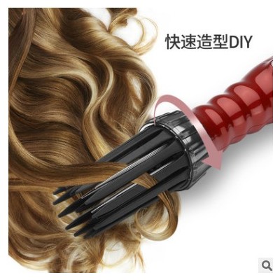 跨境电商专供三合一吹风梳韩国水波纹蛋卷棒梨花负离子护发热风梳图3