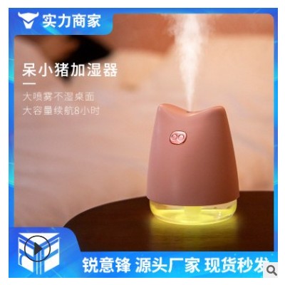 锐意锋USB迷你创意小夜灯加湿器呆小猪加湿器 卡通可爱小加湿器图3