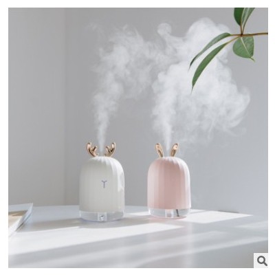 318萌鹿兔子迷你加湿器 新款创意礼品定制USB七彩夜灯车载加湿器图3