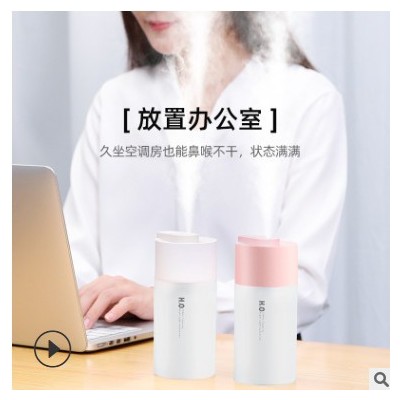 新款桌面加湿器办公室家用时尚空气喷雾器七彩夜灯迷你车载补水仪图3