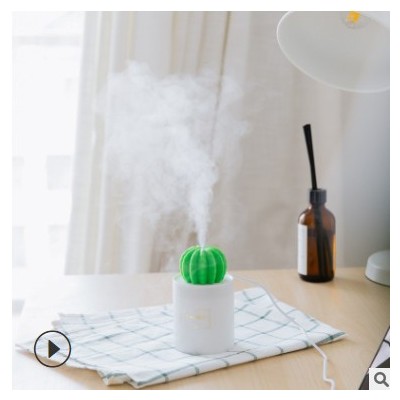 外贸爆款迷你led小夜灯仙人球加湿器桌面仙人掌usb加湿器厂家直销图2