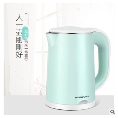 厂家直销家用小型电热壶不锈钢双层保温小功率0.6L兰色宝热水壶图2