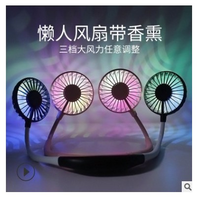 新款懒人运动挂脖风扇usb迷你手持学生可充电静音桌面小风扇图2