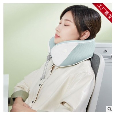 小米有品乐范按摩助眠颈枕 颈部u型枕电动按摩解压纯棉颈椎靠护颈图3