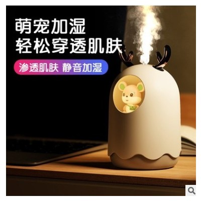 创意小家电桌面家用萌宠加湿器雾化器小型七彩加湿氛围灯加湿器图3
