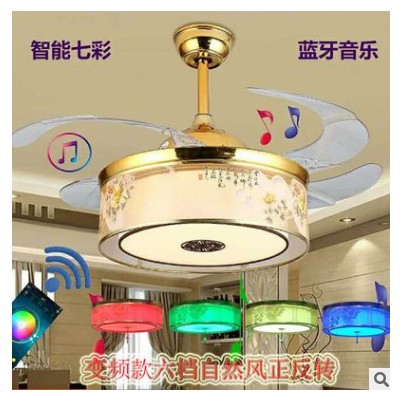 智能语音控制新中式隐形吊扇灯LED变频风扇灯静音带电风扇的吊灯图3