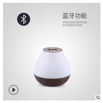 外贸香薰机蓝牙音箱迷你熏香精油喷雾亚马逊加湿器扩香七彩灯木纹图2