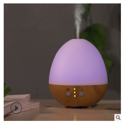 跨境蛋型扩香木纹定时夜灯香薰机精油喷雾 迷你USB空气加湿器香氛