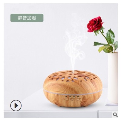 跨境USB七彩精油灯空气熏香净化扩香木纹加湿器亚马逊350ML香薰机图2