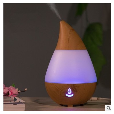 亚马逊水滴香氛加湿器木纹精油蓝牙音响跨境熏香七彩灯空气香薰机图2