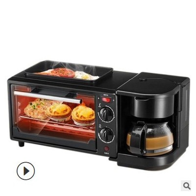 厂家直销 小霸王三合一早餐机多功能 家用烤箱烤面包煮咖啡多士炉图2