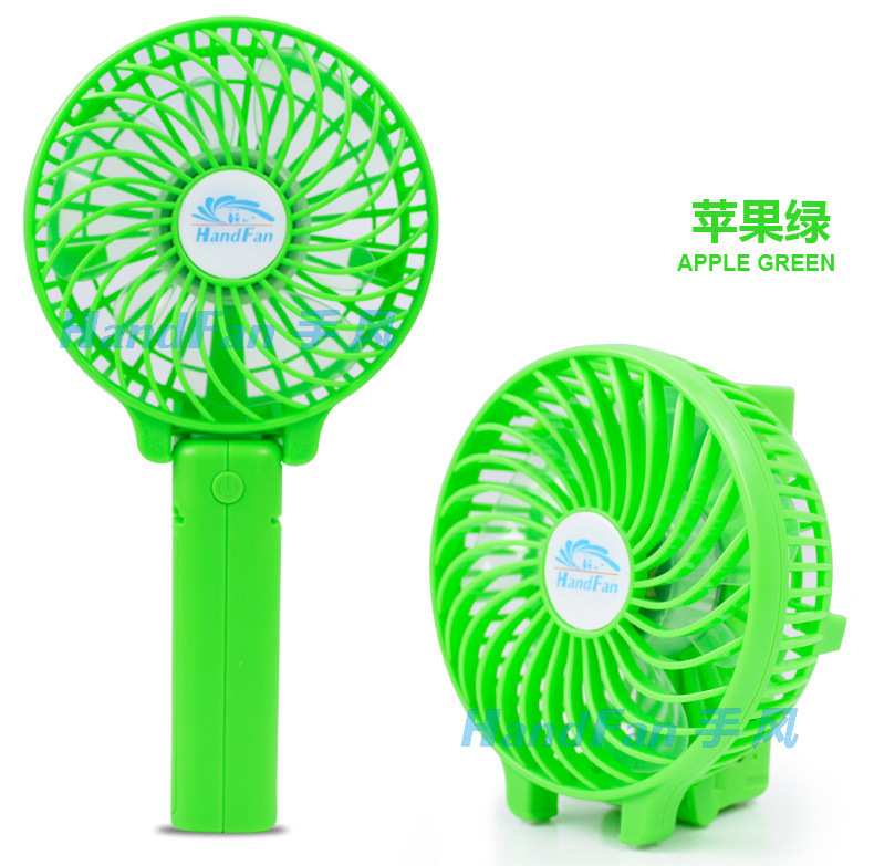 新款卡通USB移动充电器迷你小风扇 手压式可折叠充电风扇一件代发