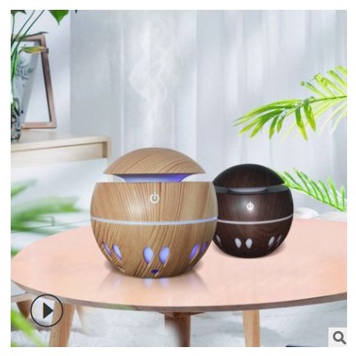 木纹加湿器夜灯蘑菇负离子家用桌面USB加湿器香扩散厂家批发图2