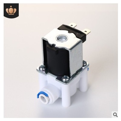 净水器配件电磁阀 纯水机2分3分快接进水电磁阀12V24V快接阀