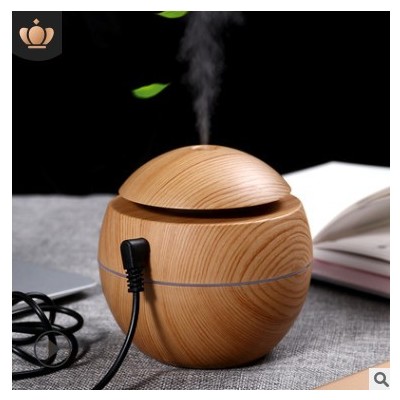 木纹圆形加湿器 蘑菇加湿器 木纹香薰机图3