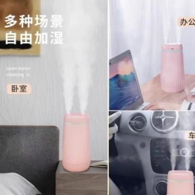 双孔加湿器桌面静音呼吸灯办公补水静音纳米细雾大容量humidfier图2