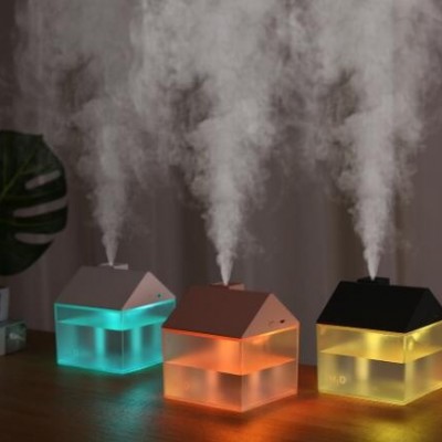创意三合一小房子加湿器 USB带电池家用便携办公桌面静音迷你夜灯图3