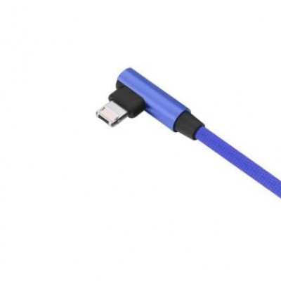 新创意90度弯头编织盲插游戏数据线 适用安卓苹果多功能USB充电线